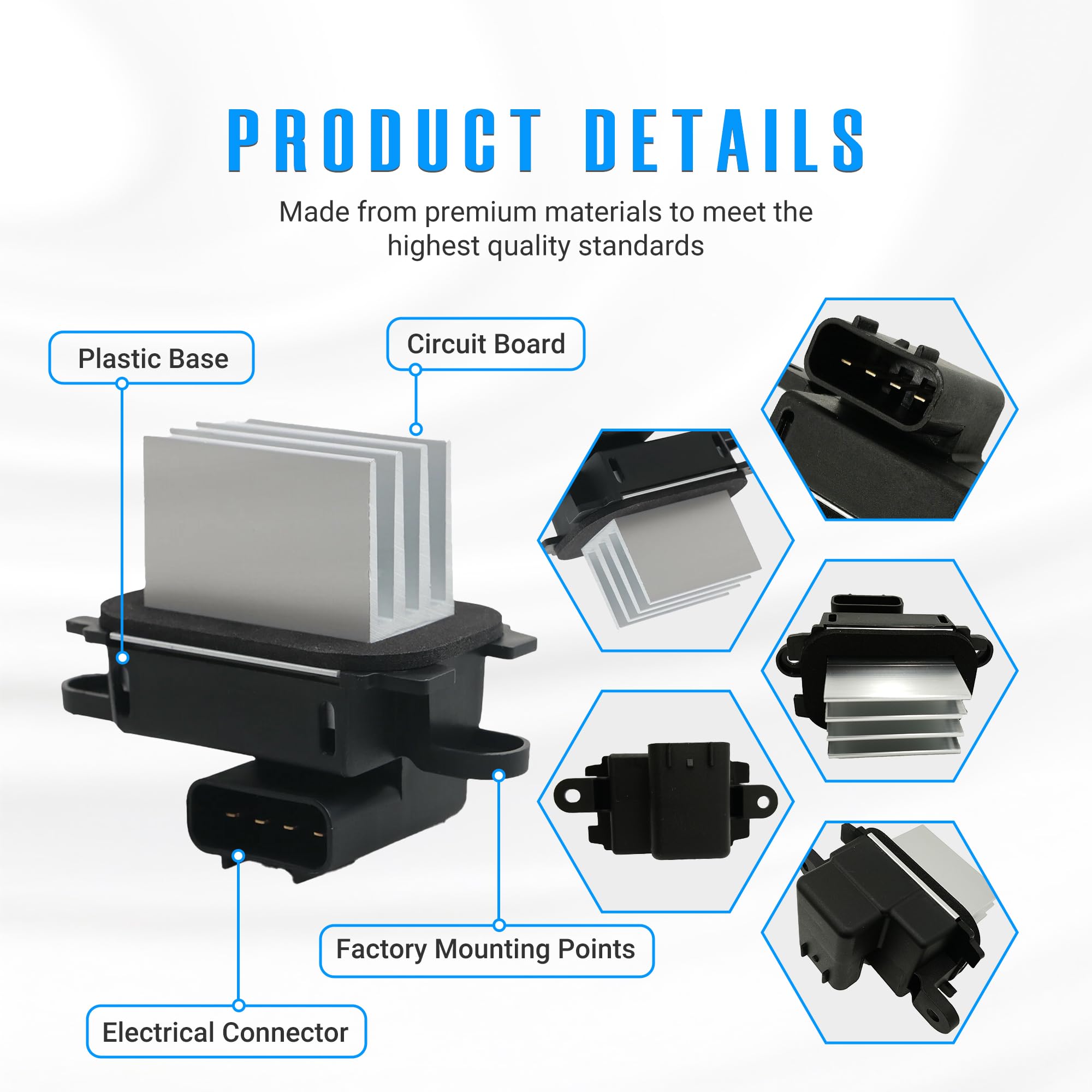 Snapklik.com : HVAC Blower Motor Resistor AC Blower Control Module For ...