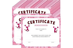 Cheerleading Certificates for Achievement and Recognition: 36 Cheerleader Certificates for Recognition