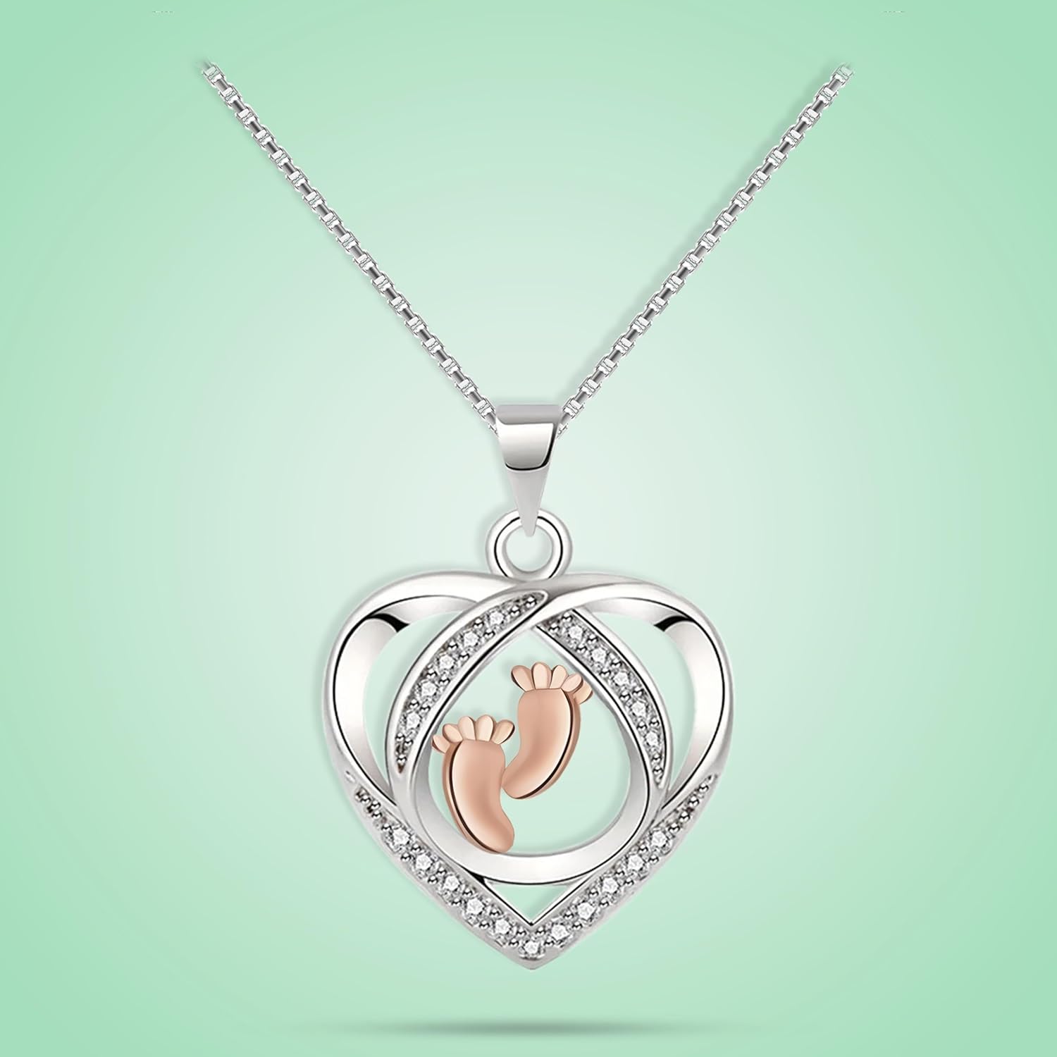 Mom to Be Necklace Baby Footprint Jewelry for Expectant Mother| Pregnancy Announcement & Gender Reveal Gift| Future Mom Congrats Maternity Present - Image 5