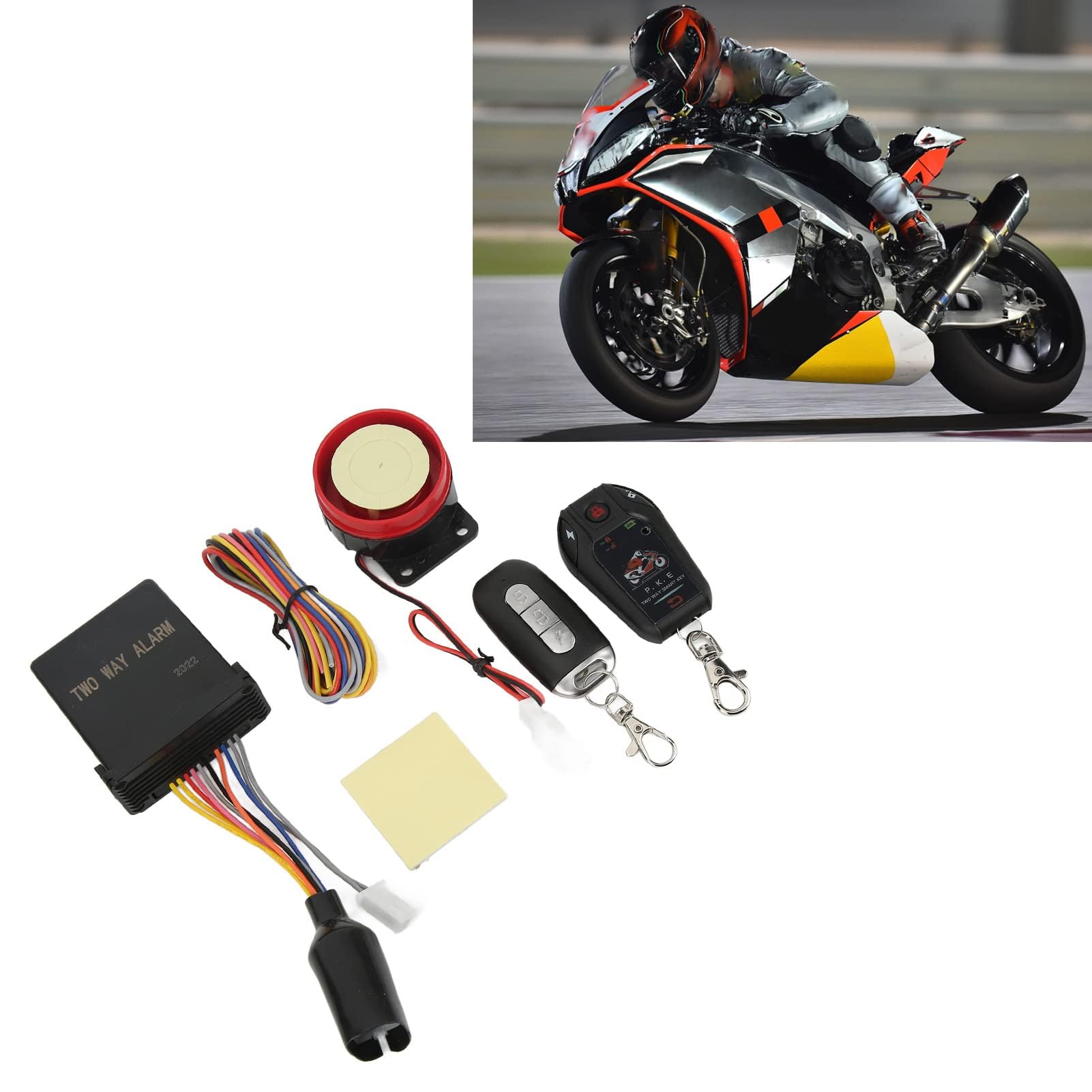 Kit Remote Start ATV, Yosoo Motorrad 2-Wege-Alarmsystem Anti-Hijacking Remote Engine Start Kit PKE Entry Auto Lock Unlock für Scooter ATV