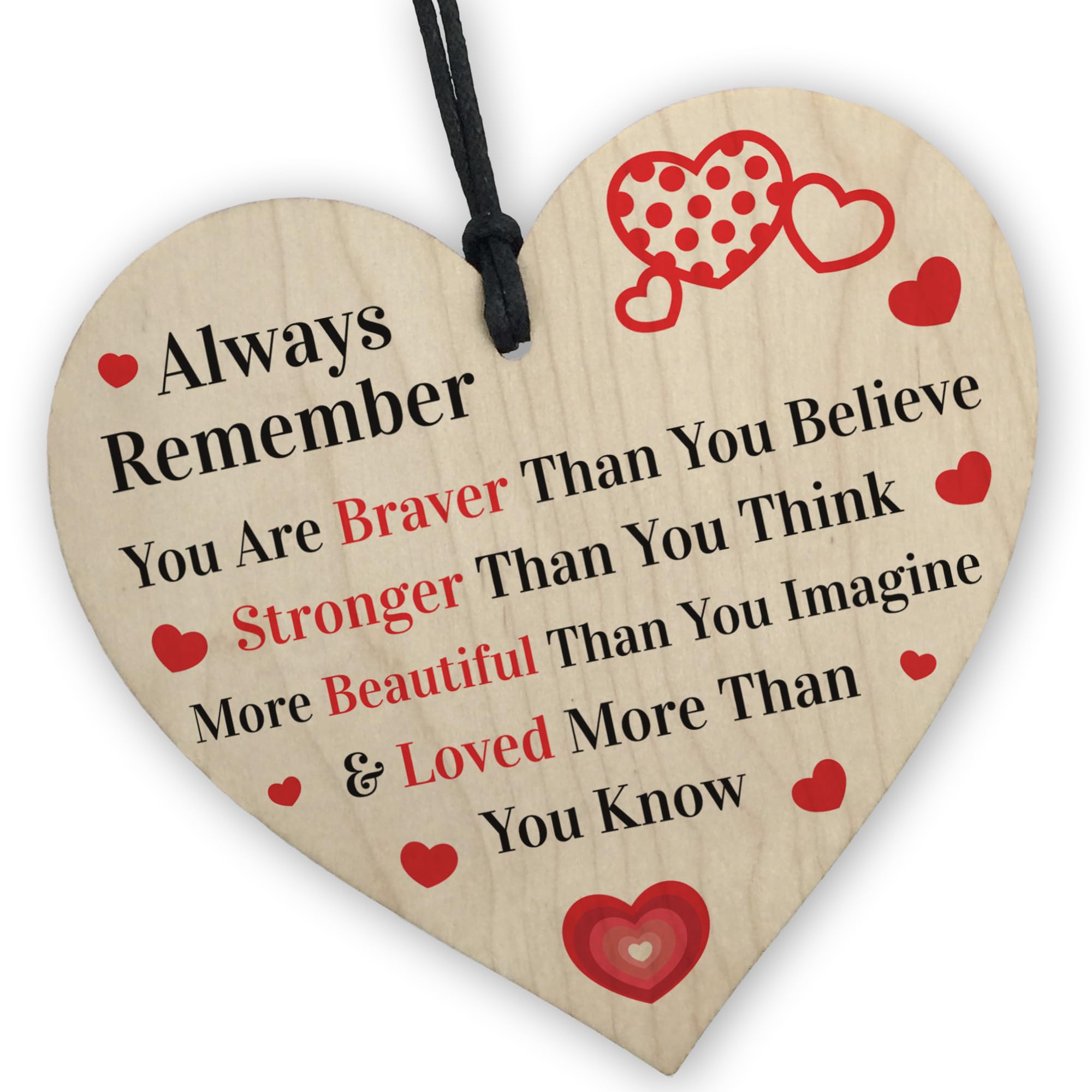 Red Ocean Friendship Gifts - Wooden Heart Friendship Gift for Her - Inspirational Gifts for Women - Cheer Up Gifts For Girls - Long Distance Relationship Gifts, Bestie Gifts