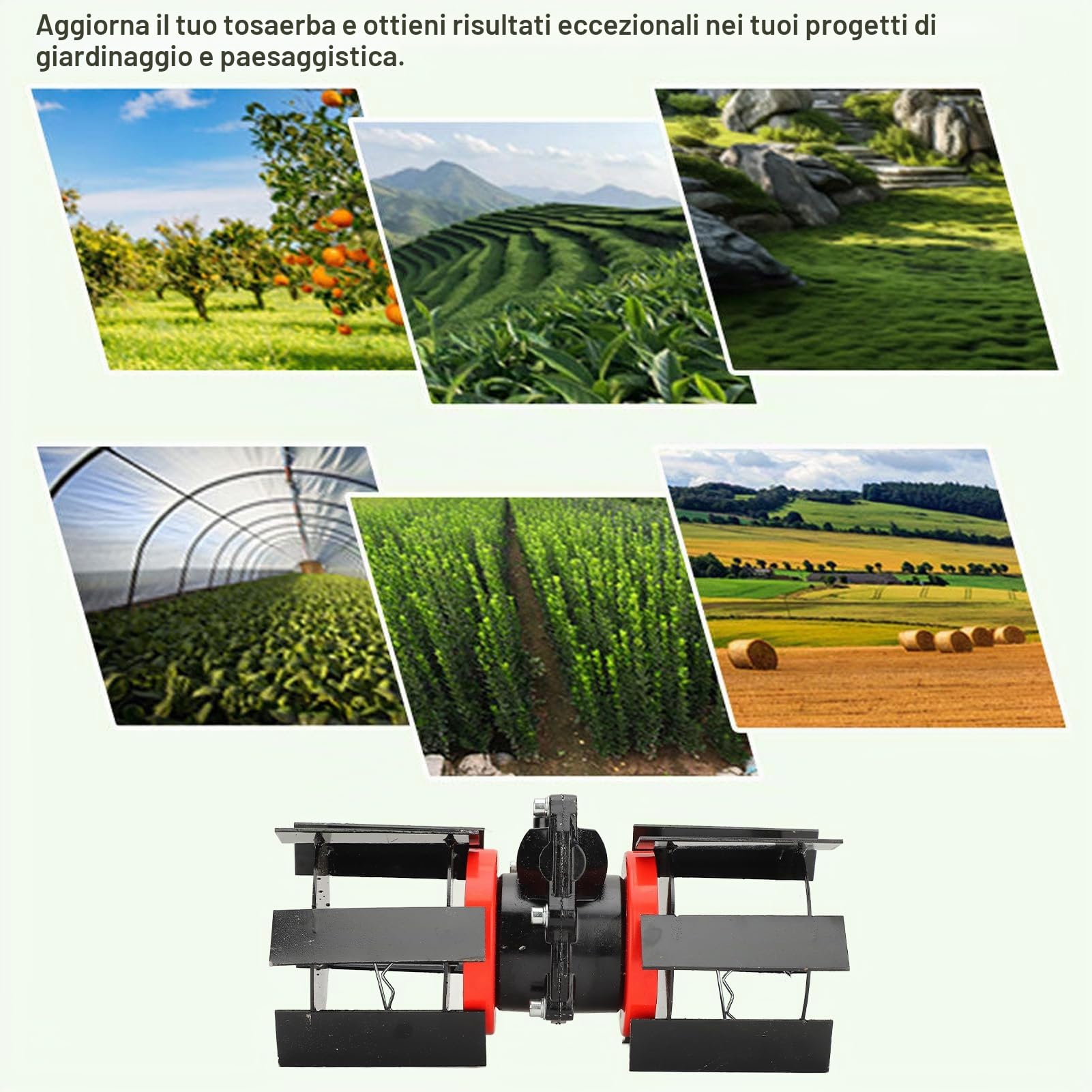 Qcwwy Ruota da Diserbo, Set di Accessori per Diserbo Professionale per Risparmiare Tempo Ed Energia, Strumento per Coltivatore Rotante, 9 Denti per Fresa da Giardino, Accessorio
