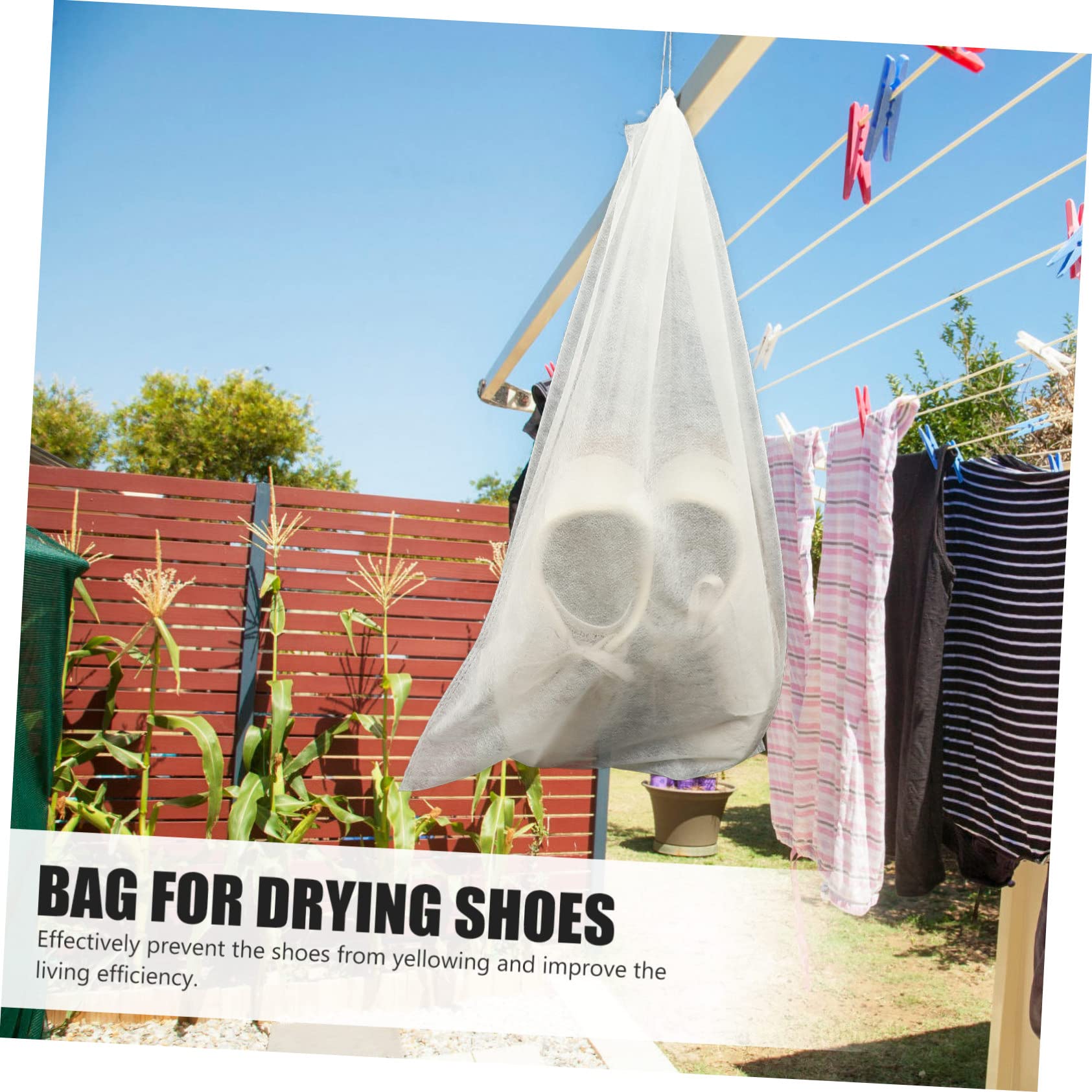 Sacchetti per Scarpe da Viaggio 32x48 Cm 50 Pezzi Non Tessuto | Bianco, Riutilizzabili e Lavabili, per Conservazione Calzature e Confezionamento Valigia