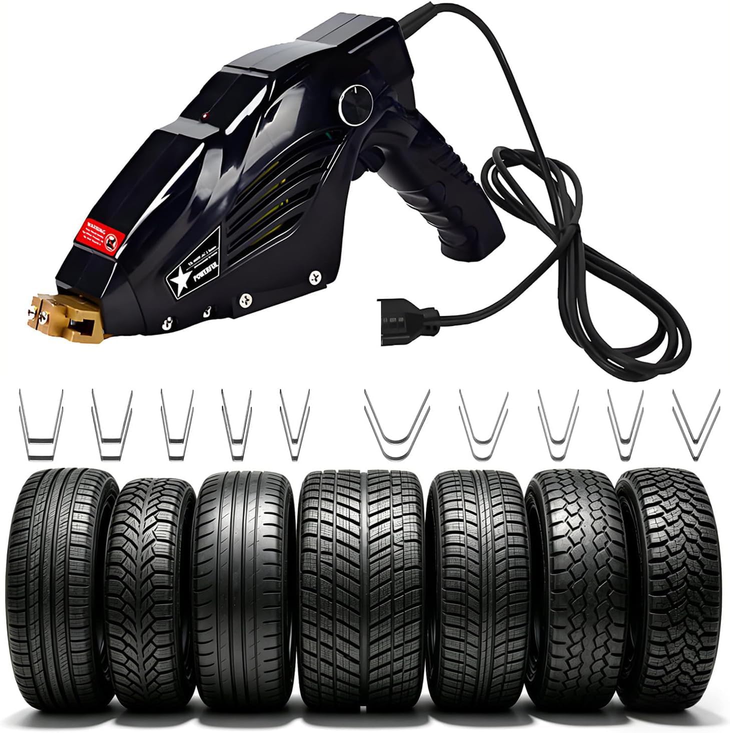 YXYLJOZ 400W Tire Grooving Machine - Adjustable Regroover with Speeds, 2-10mm Width & 9-14mm Depth, 20 Blades for Tire Retreading & Tread Lettering