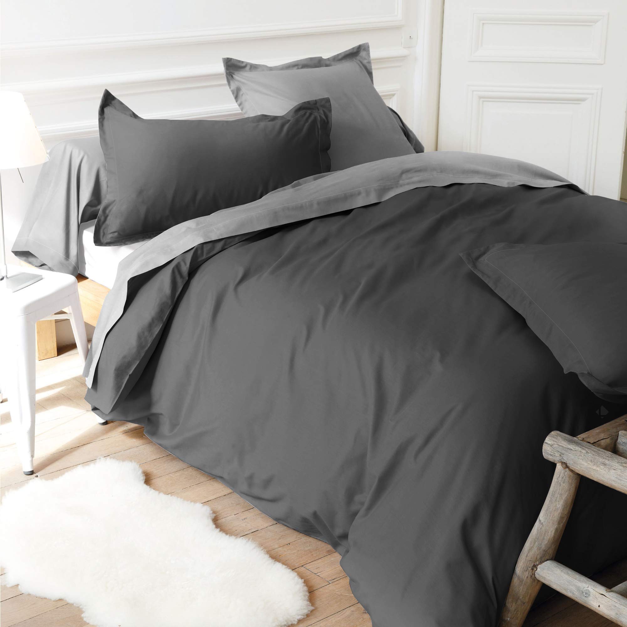 Linnea Housse de Couette uni 140x200 cm 100% Coton Alto Manhattan