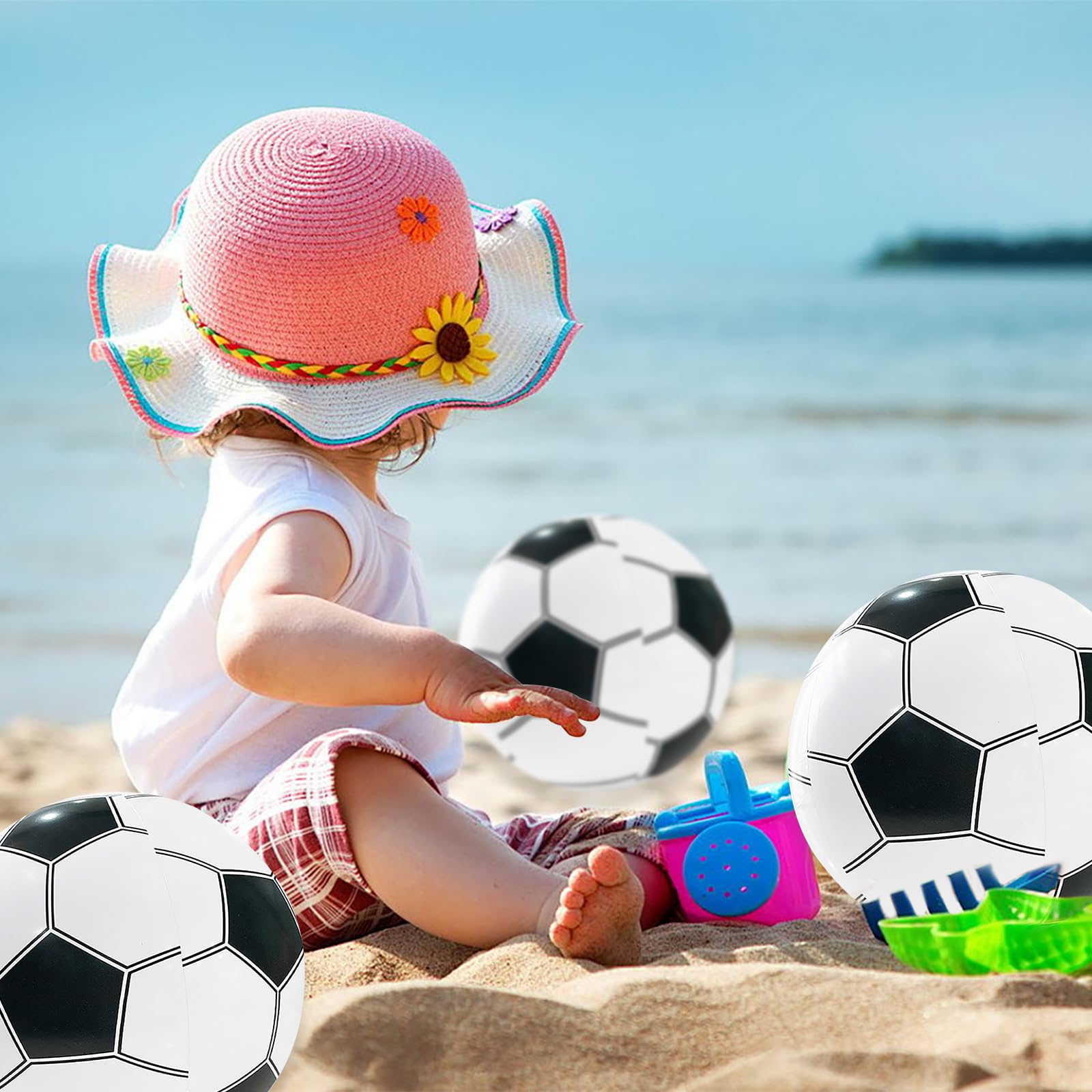 3 Palline Gonfiabili Glitterate 40 Cm – Oro, Blu, Verde – Per Spiaggia, Piscina E Giochi Estivi