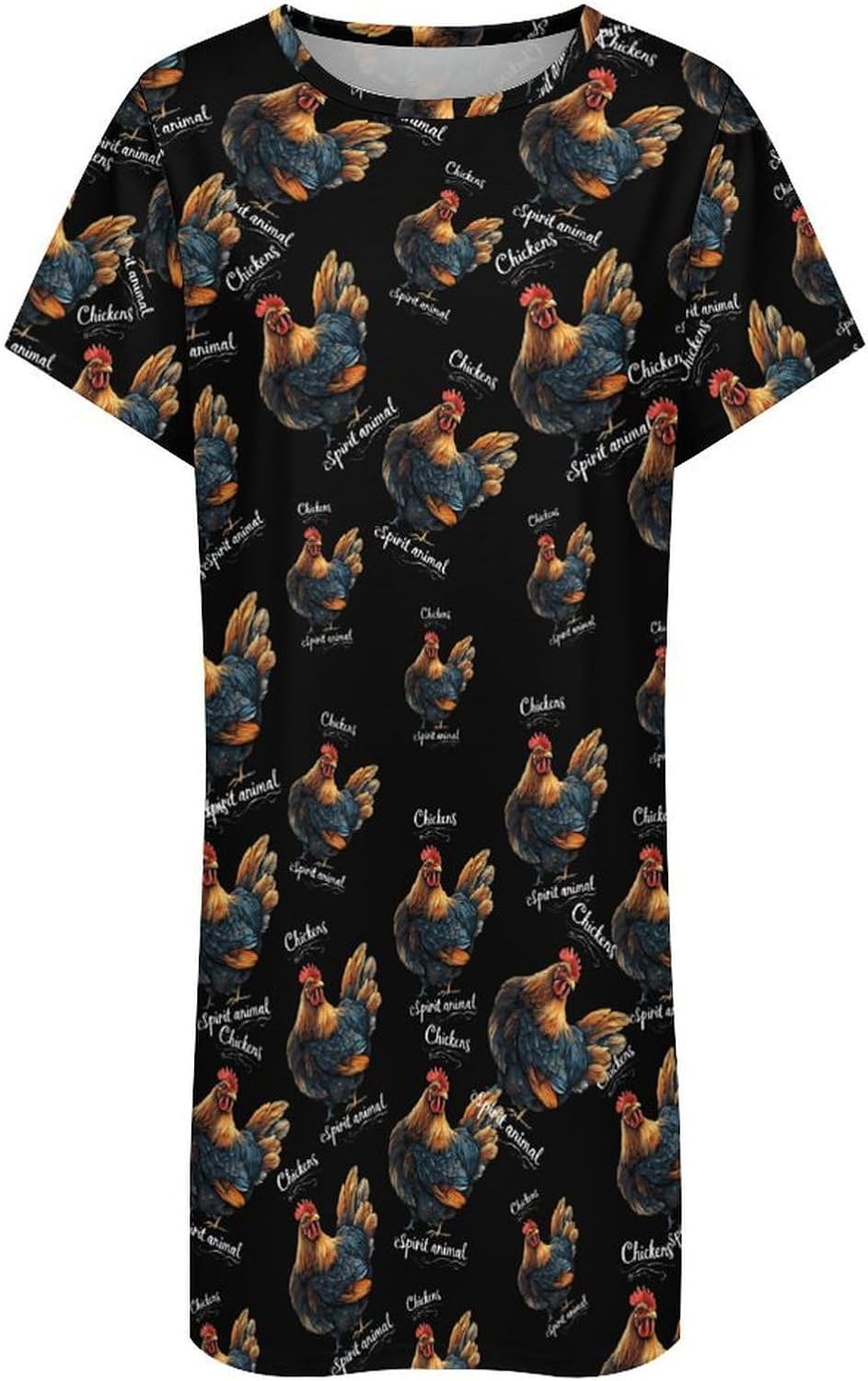 Chickens Are My Spirit Nightgowns for Women Short Sleeve Sleep Dress Casual Sleepshirt Night Gowns Pajamas