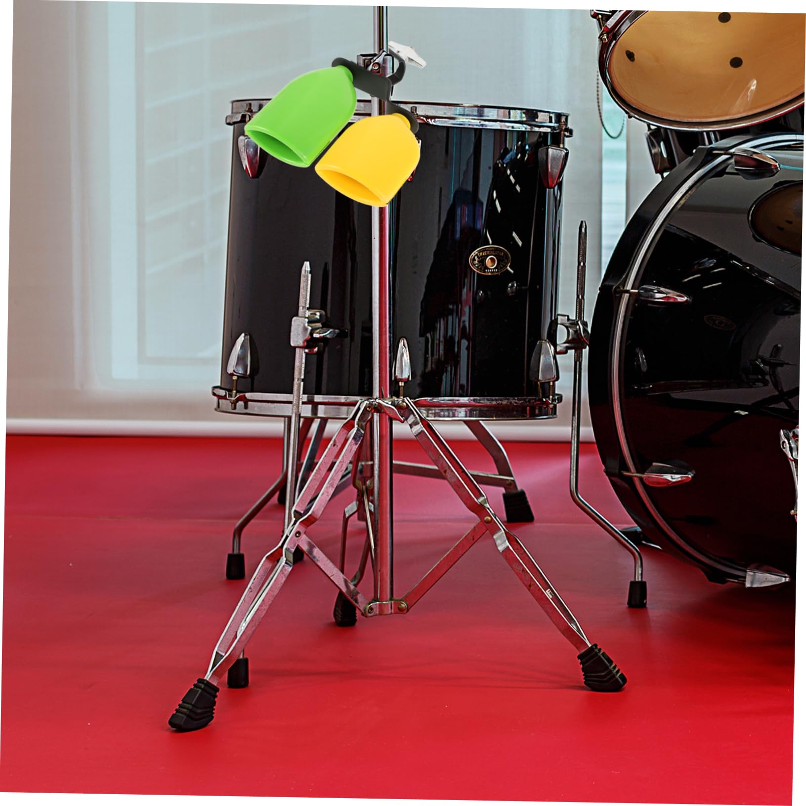 Bloque de Percusión de Plástico Bicolor, 1 Par para Batería | Tonos Altos y Bajos, Pvc y Aleación de Aluminio, para Shows de Danza y Eventos Festivos