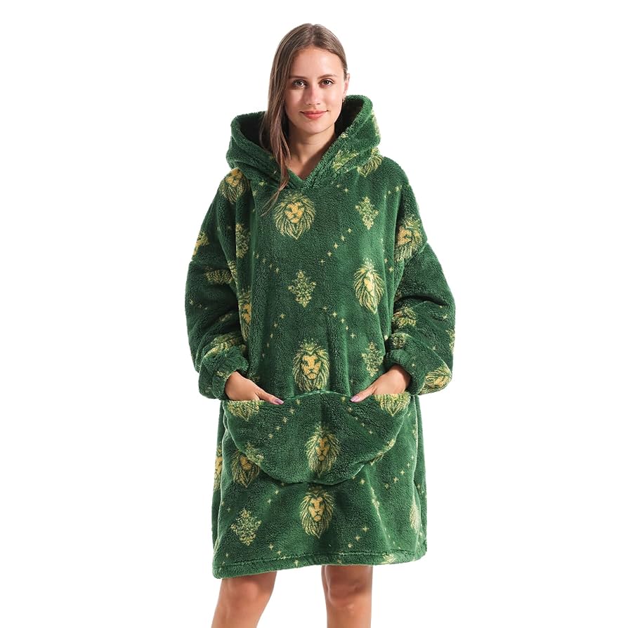 Oversized Hoodie Blanket Women Ultra Plush Fleece With Soft Sherpa Reversible Warm Cosy Comfy Wearable Hooded Giant Sweatshirt Throw For Girls Adults