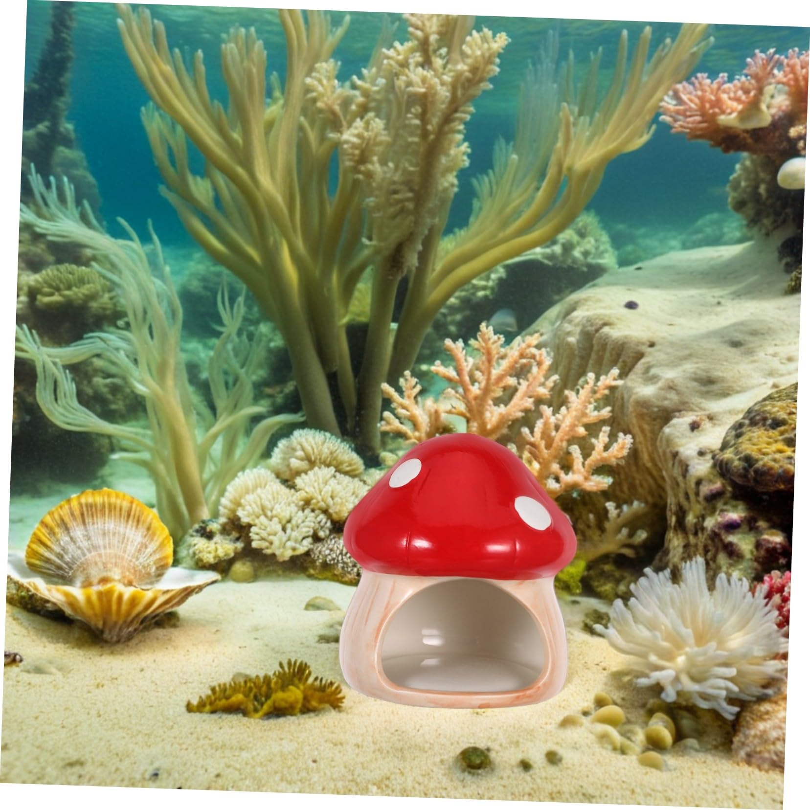 Hohopeti Fischhöhle Für Aquarium Goldfische Zuchthöhle Pilz Aquarium Dekor Garnelen Versteck Höhle Pilzhaus Kleine Garnelenhöhle Keramik Pilzhaus Ornament Betta