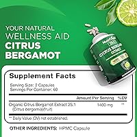 Vista 2 de Nutrivein Paquete de suplementos prémium de bergamota cítrica y vinagre de sidra de manzana: cápsulas de vinagre de sidra de manzana y suplemento