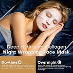 dewyhour Hydrating Deep Collagen Face Mask Overnight | Hydrogel Mask with Hyaluronic Acid | Firming & Elasticity, Pore Minimizing, Jelly Gel Mask for Glass Glow Skin | Korean Skincare 37g x 5ea