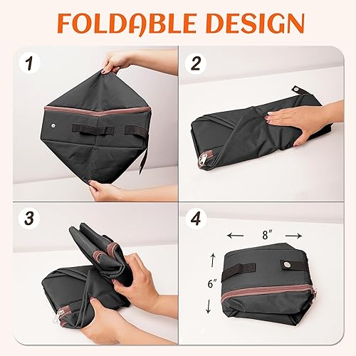 Miniatura 5 de PETKARAY Caja de arena de viaje, caja de arena portátil para gatos, caja de arena de viaje plegable para gatos en el automóvil, incluye forro de