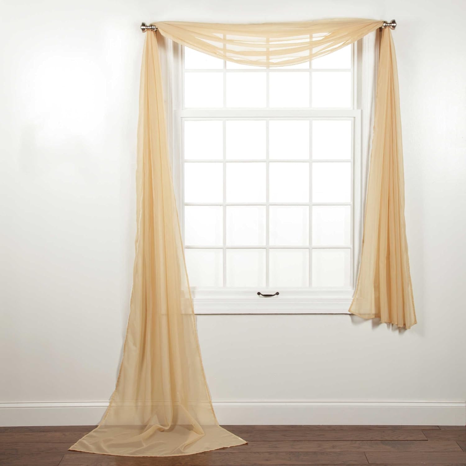 CURTAIN ONLINE'S 1PC VOILE SHEER WINDOW SCARF SWAG TIER