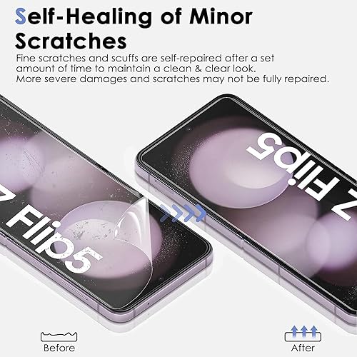 Miniatura 4 de Protector de pantalla de película de hidrogel para Samsung Galaxy Z Flip5Z Flip 5, 2 piezas de película protectora de TPU suave transparente (no