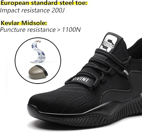 Miniatura 3 de Steel Toe Work Shoes for Men Women Lightweight Industrial & Construction Slip Resistant Puncture Proof Safety