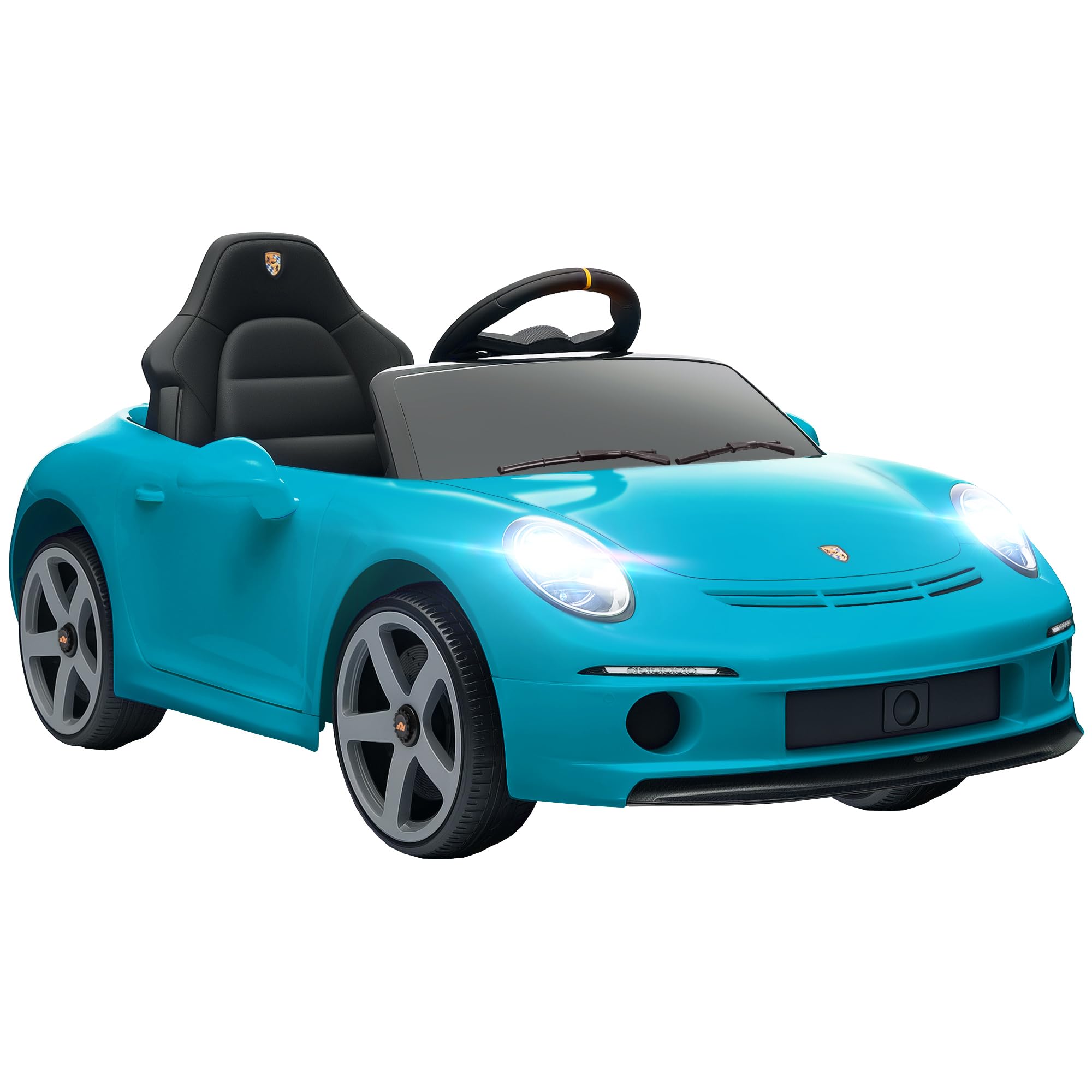 AIYAPLAY RUF GT Licensed Electric Car for Kids, 12V Kids Ride on Car with Suspension System, Remote Control, Music, Horn, USB, Slow Start and Safety Belt for 3-5 Years Old Boys and Girls, Blue