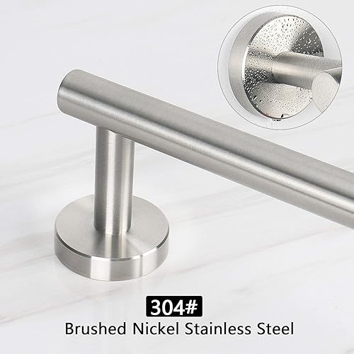 Miniatura 3 de NearMoon Toallero de baño, accesorios de baño, toallero grueso de acero inoxidable para baño, toallero montado en la pared (paquete de 2, níquel