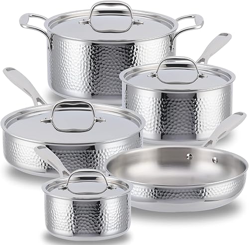 Juego de utensilios de cocina de acero inoxidable prémium de 9 piezas apto para horno y lavavajillas