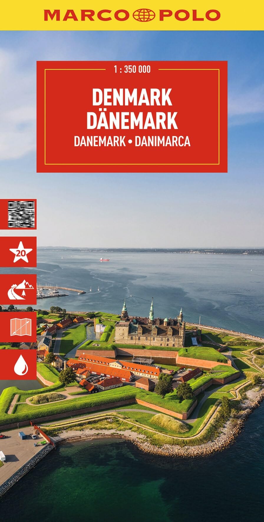Marco Polo Denmark Travel Map: Detailed Tourist Map with Top Sights (Folded Map)
