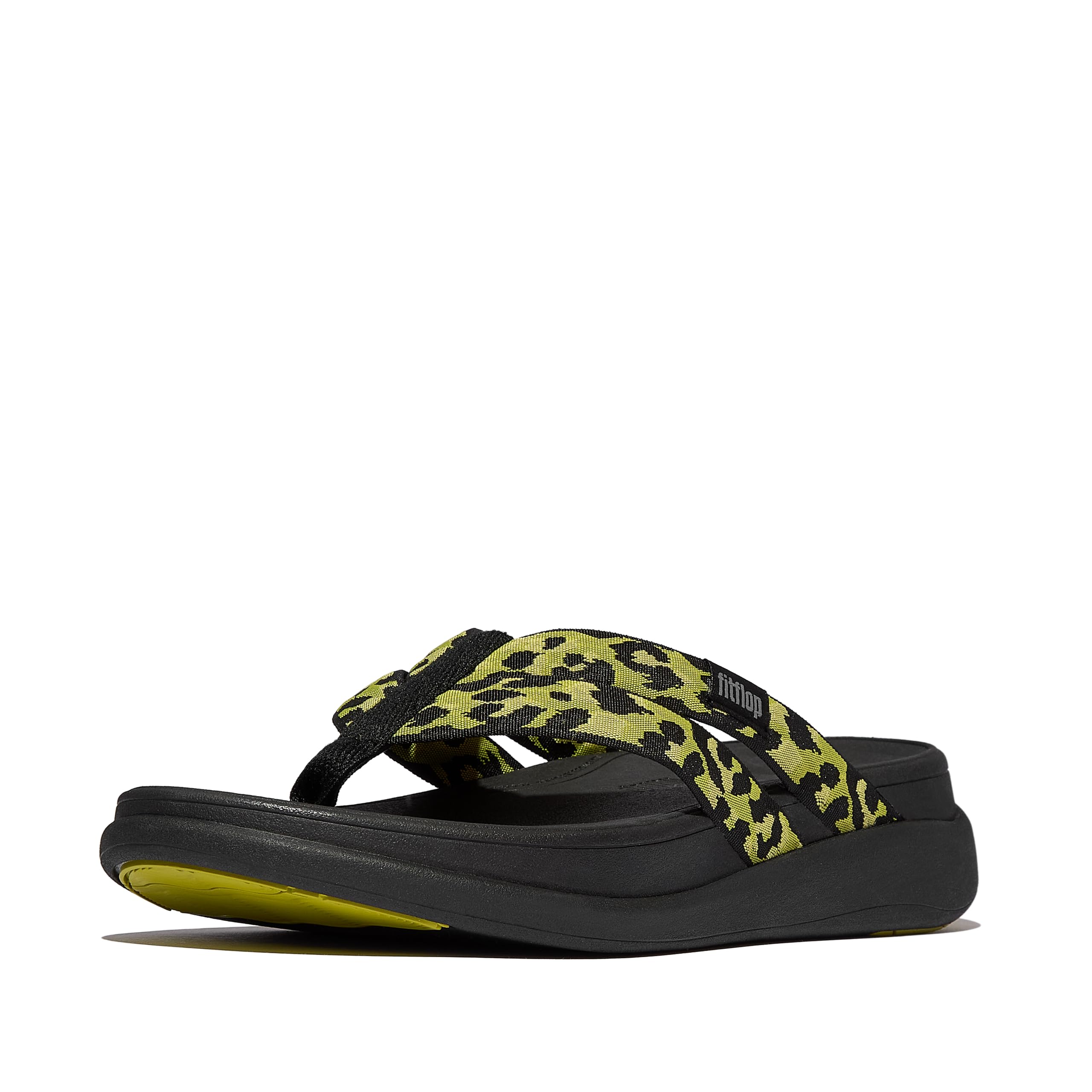 F-MODE GO LEOPARD WEBBING STRAPPY FLIP-FLOPS