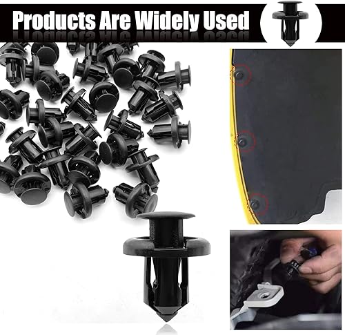 Miniatura 7 de 20 clips de retención de parachoques delantero, clip de revestimiento de guardabarros de 0.394 pulgadas compatible con Honda CR-V, Accord, Civic,