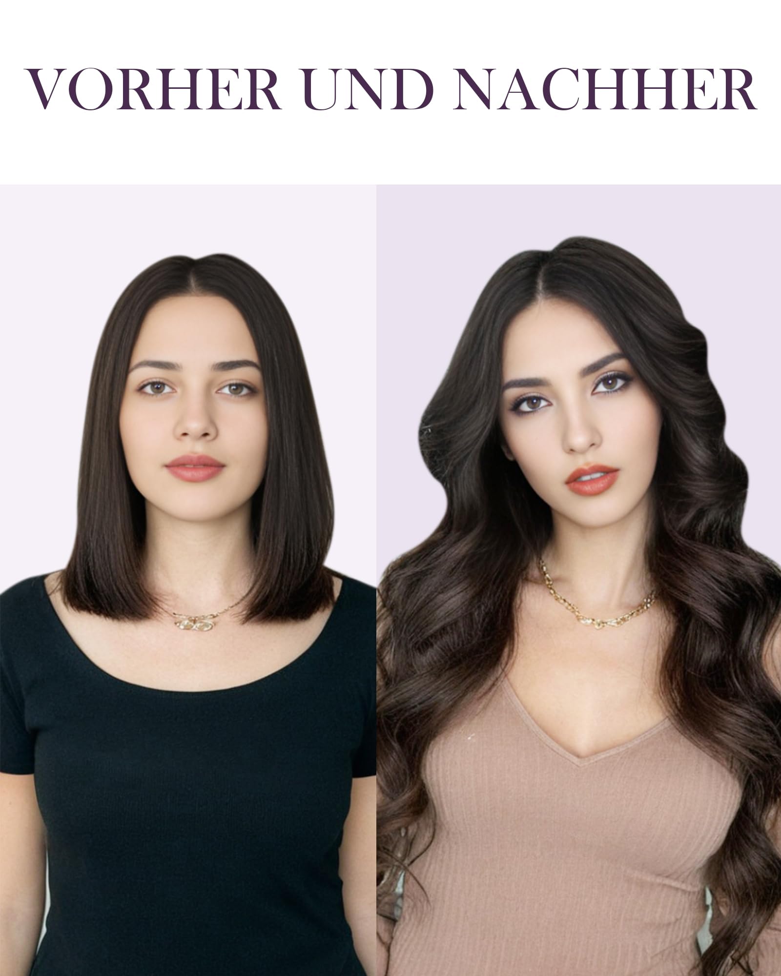 LaaVoo Braun Genius Tressen Echthaar 60cm Echthaar Extensions Tressen Dunkelbraun Haarverlängerung Zum Einnähen Doppelt Hair Weft Extensions Braun #2 80Gramm