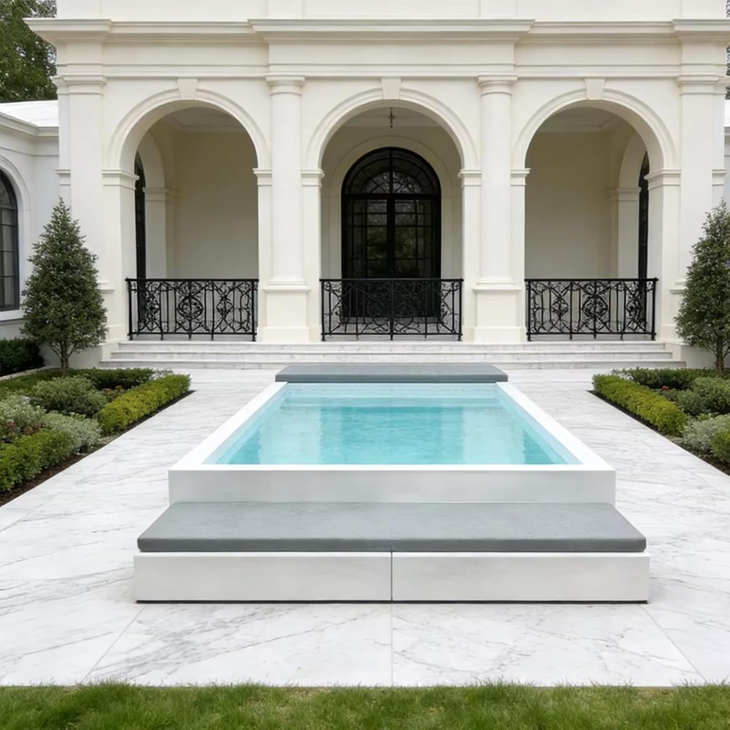 Backyard Pool with Sofa Swimming Pool Comfort Pool for Home Family Garden Party Gathering