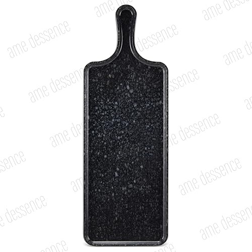 Miniatura 3 de AME D'ESSENCE Tabla de servir de melamina de mármol sintético de ónix de 12 12 x 5 12 pulgadas con asa para carne, queso, verduras, pan y embutidos