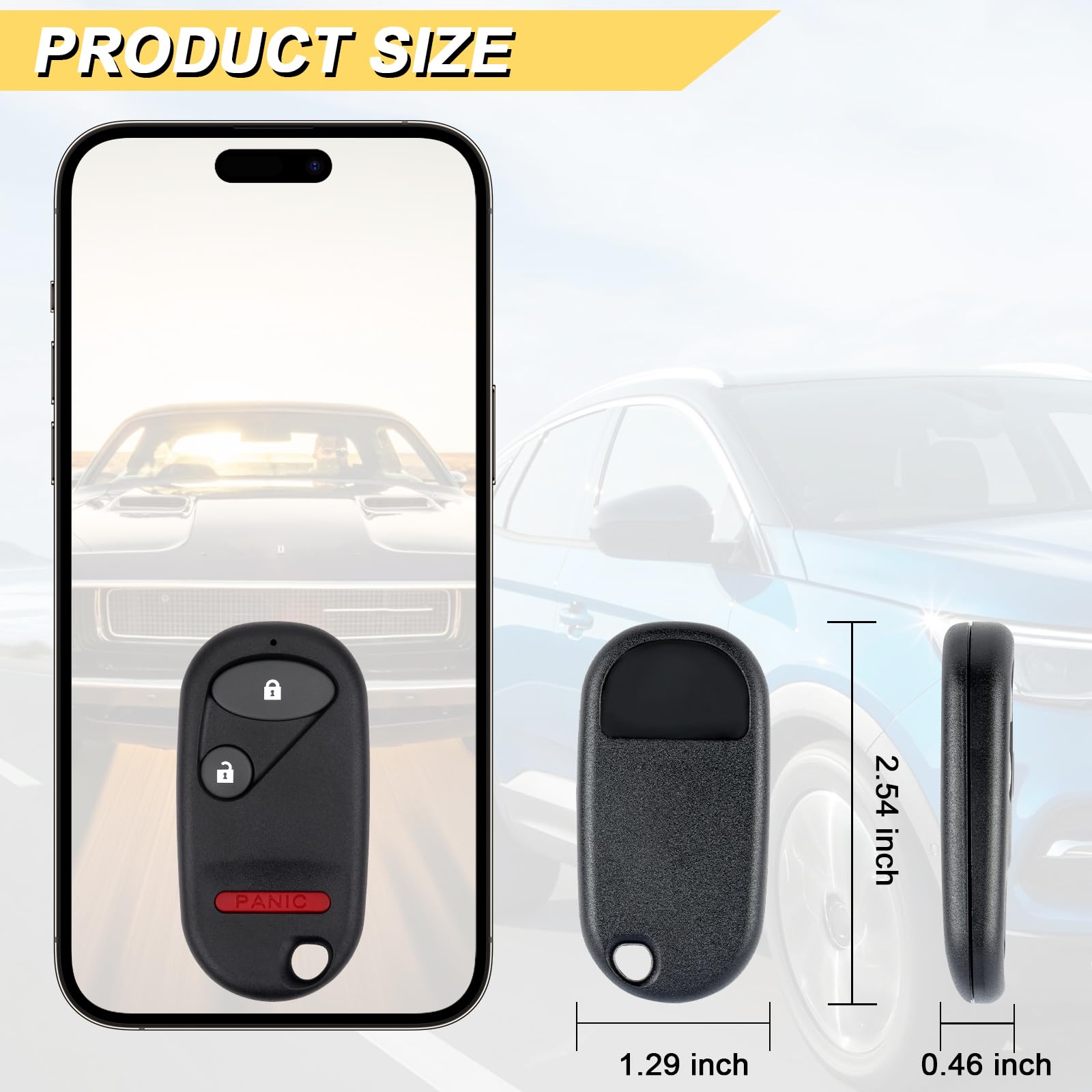 Vurkcy Keyless Entry Remote Key Fob Replacement For Honda Pilot 2003-2007 & Civic 2001-2005 (Not SI) - View #11