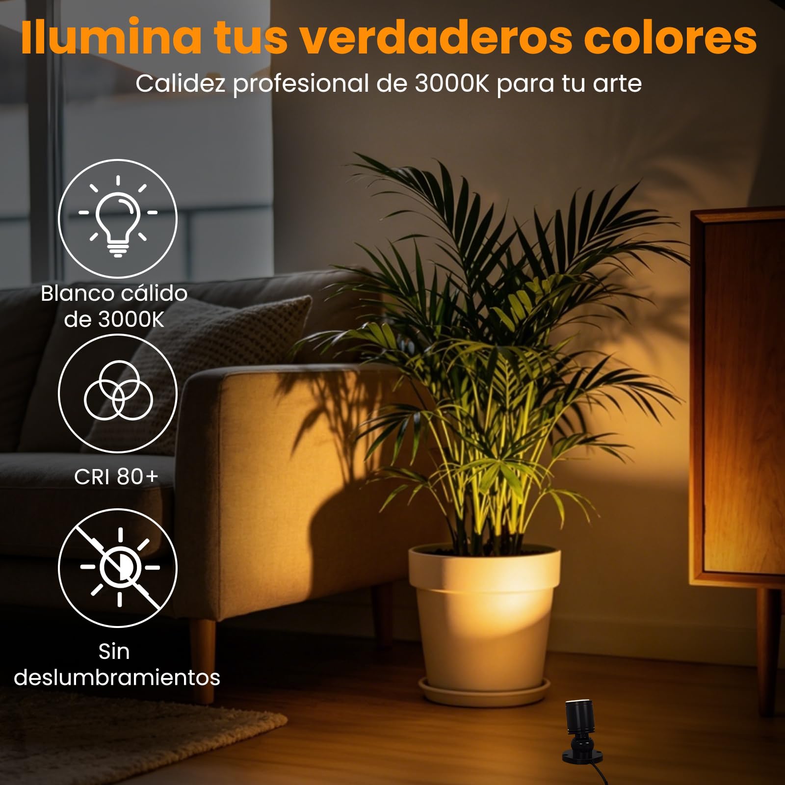 2 Piezas Mini focos LED 1.5 W,2-in-1Rotativo 360°Mini Spot Luz,3000K Blanca Cálida Luz Regulable Adecuado para Vitrinas Cuadros Pequeños Ducha Armarios Pasillos Salas