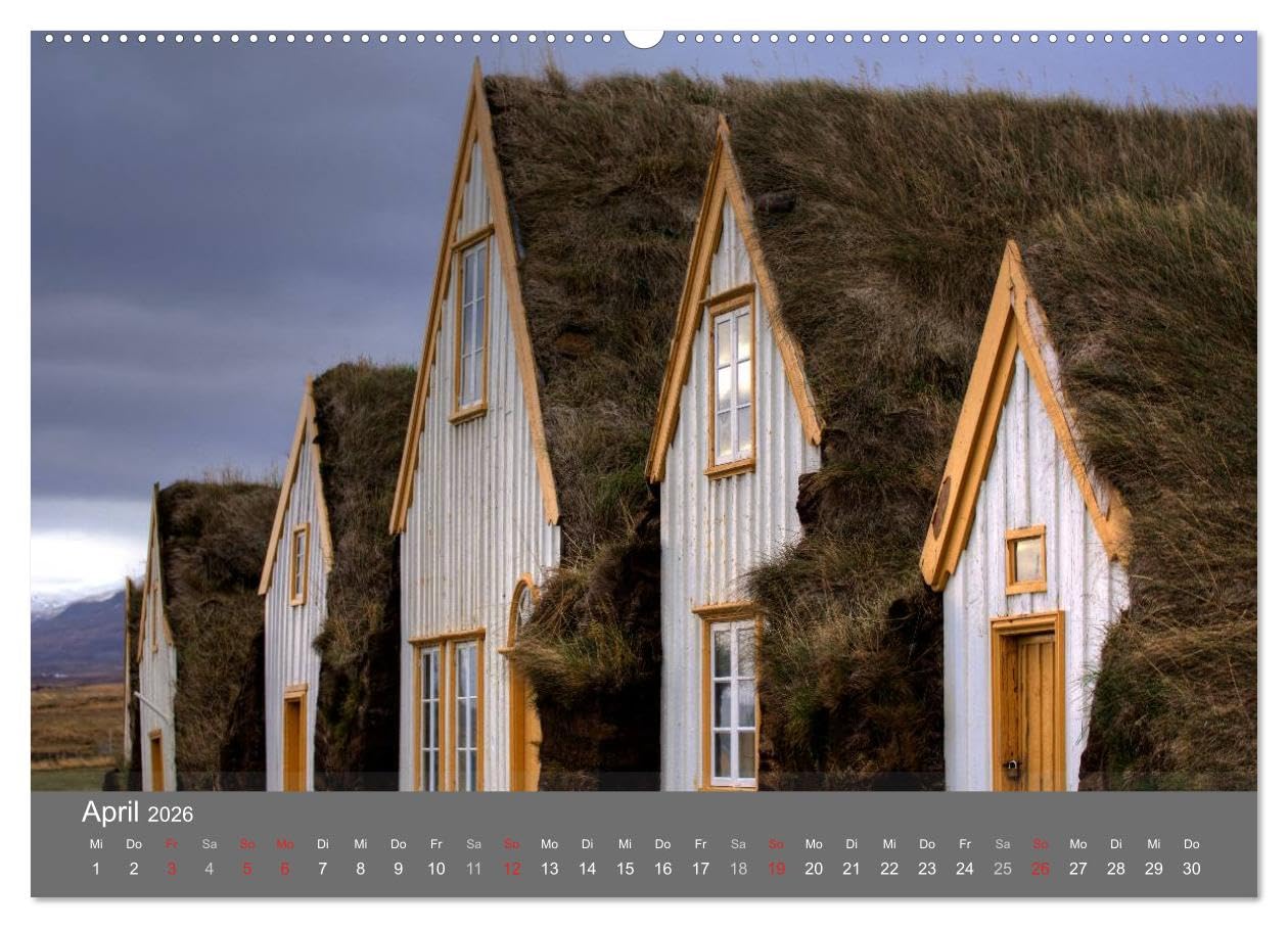 Island 2026 (hochwertiger Premium Wandkalender 2026 DIN A2 quer), Kunstdruck in Hochglanz: Island - Polarlichter, Gletscher und Vulkane (CALVENDO Orte)