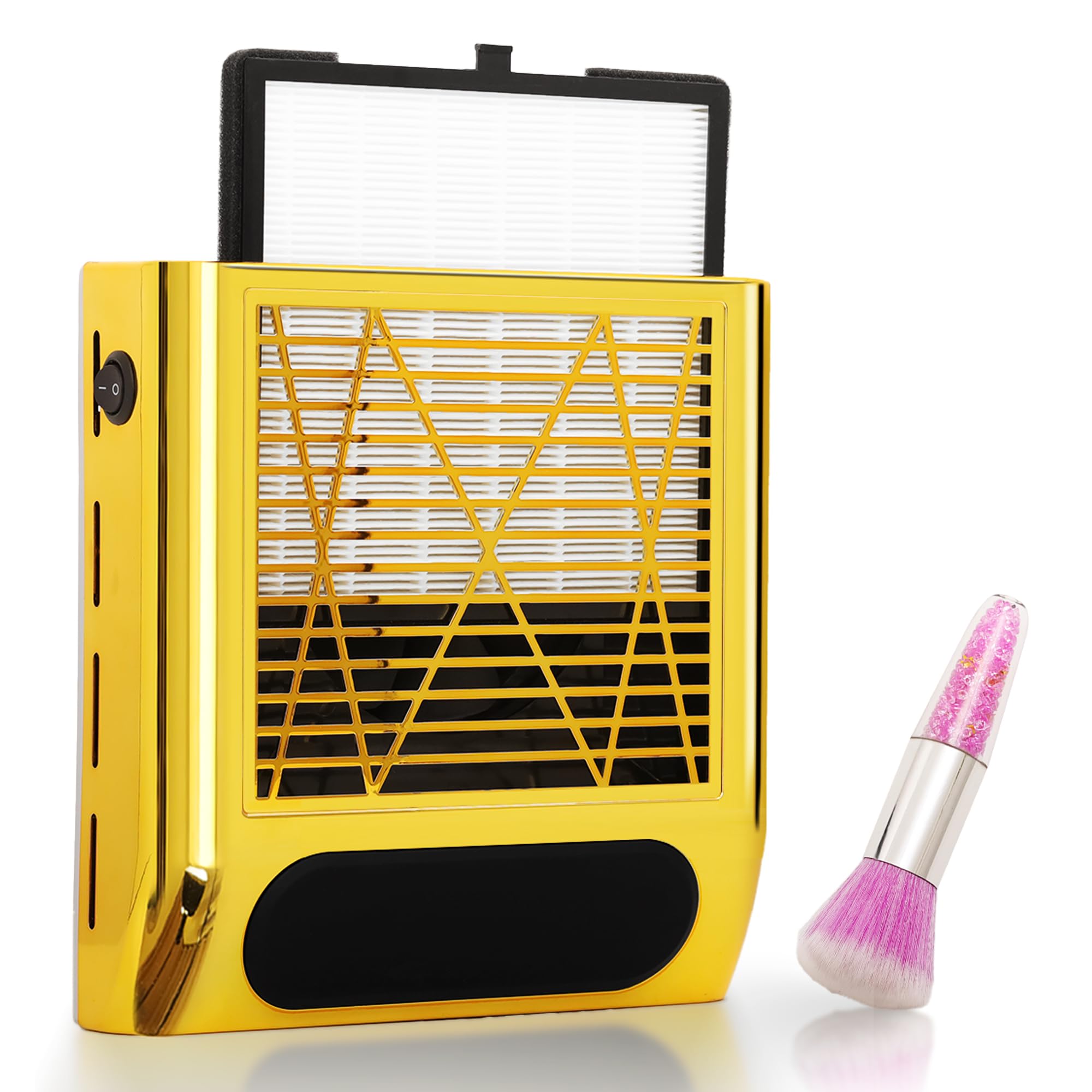 Collettore di polvere portatile per unghie, 80 W, con funzionamento one-touch, filtro riutilizzabile, ventilatore compatto per unghie acriliche/gel, salone e uso domestico