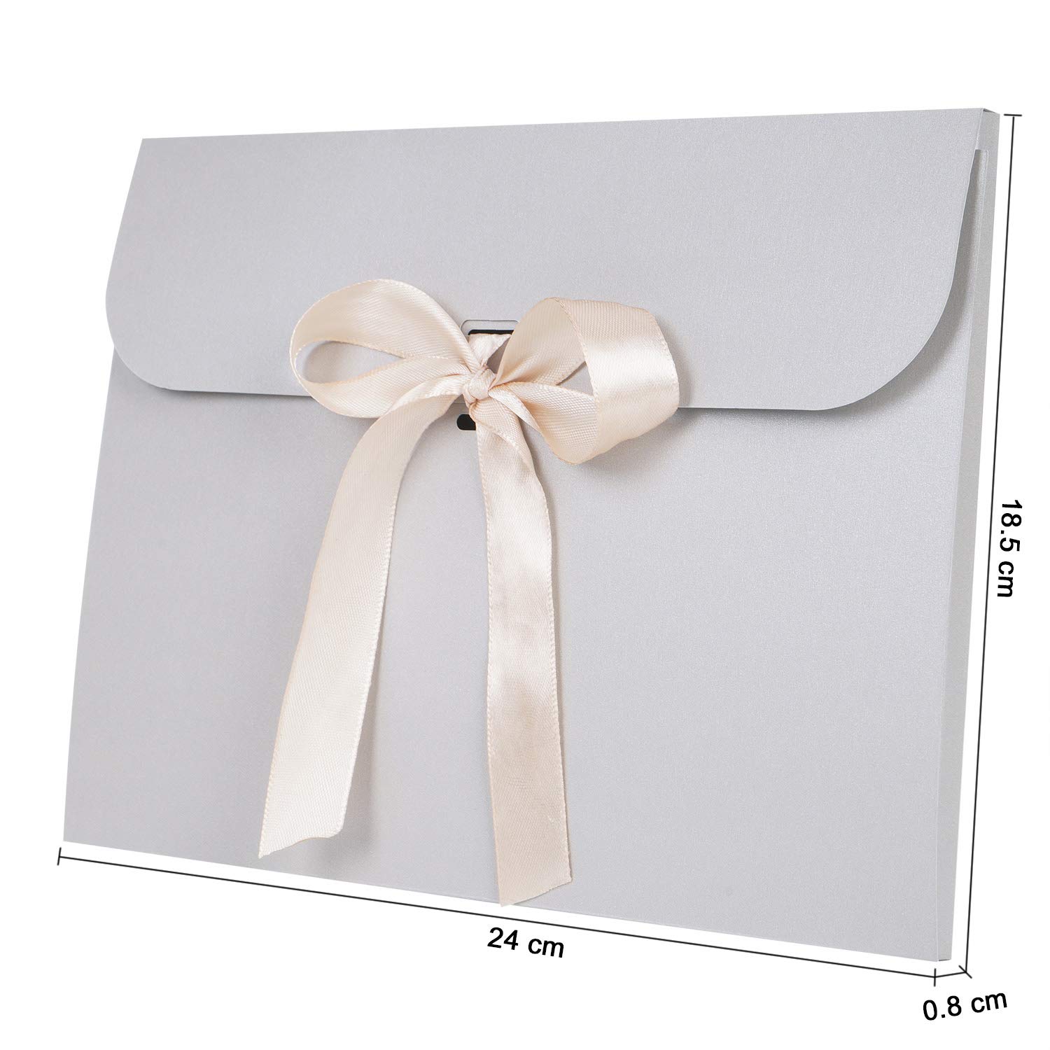 Confezione da 10 buste vintage con fiocco e nastro, grandi buste spesse per matrimoni, compleanni, addio al nubilato, laurea