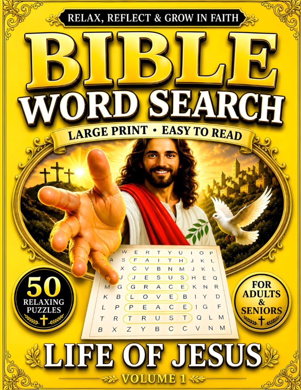 Bible Word Search - Life of Jesus: Large Print Puzzles for Adults and Seniors with Inspirational Scriptures and Solutions