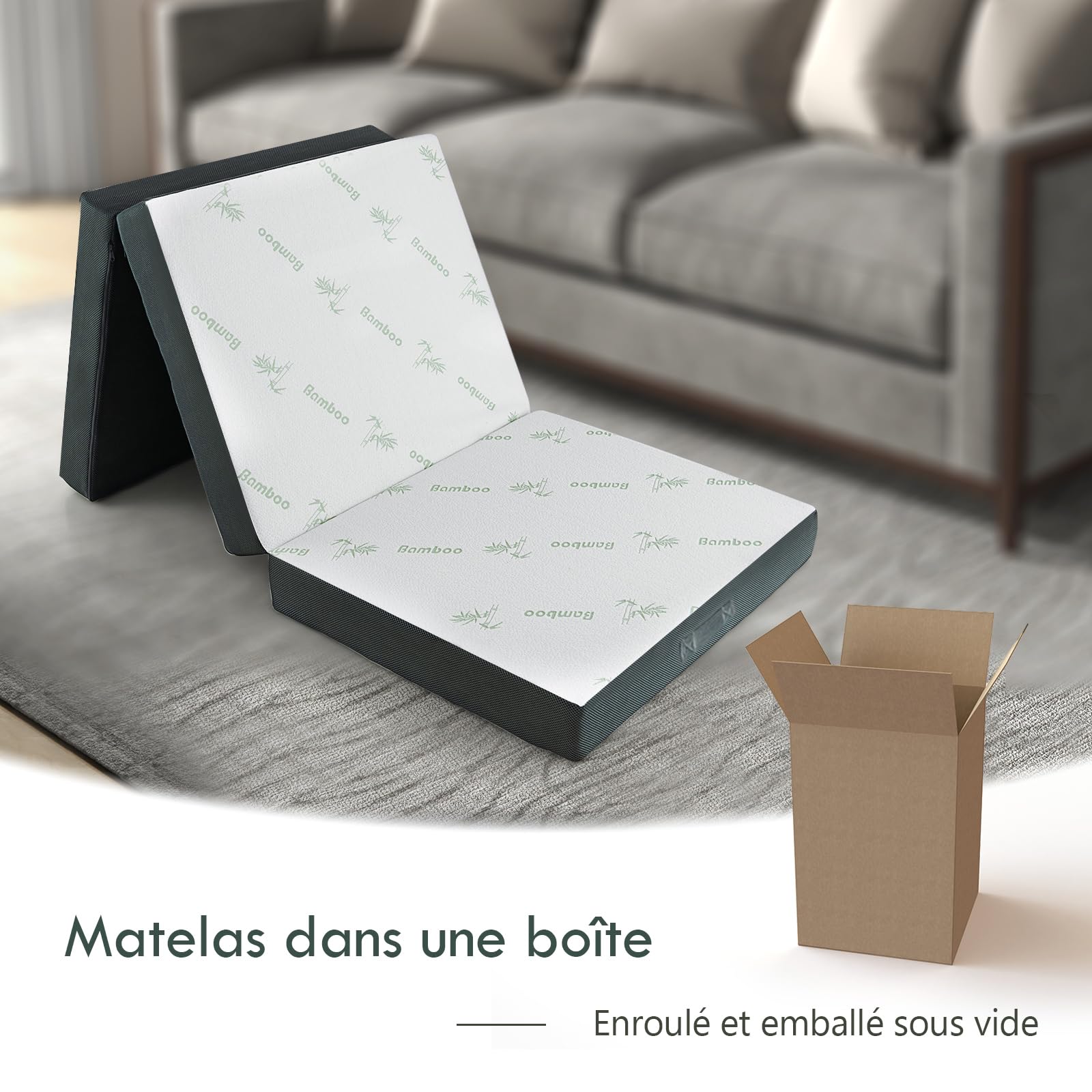 LIFEZEAL Matelas Pliable 1 Personne en 3 Parties