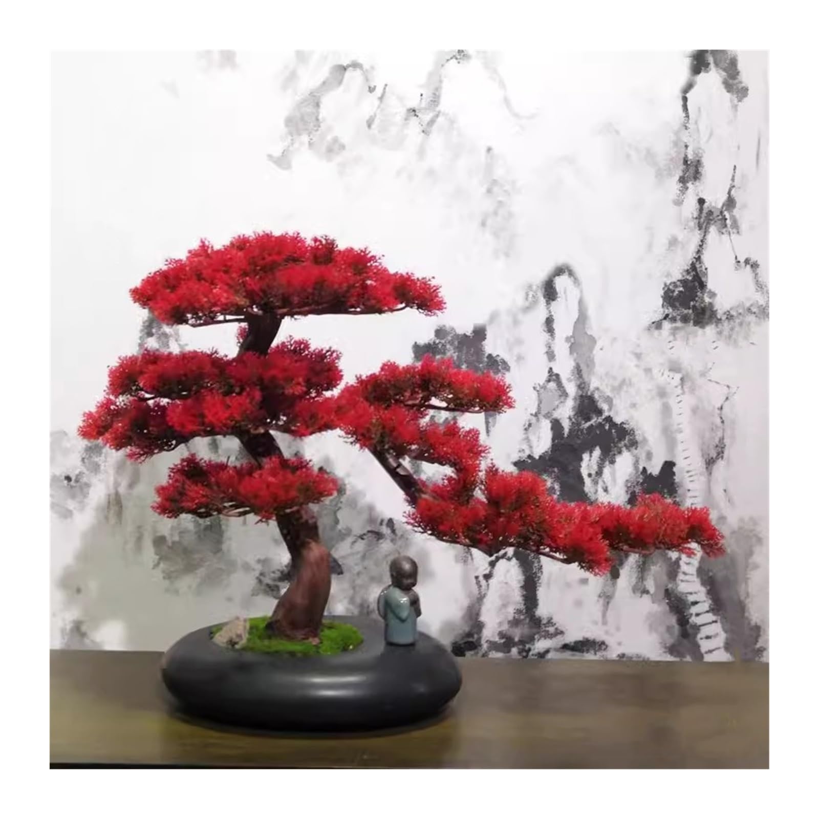 MYUYEE Artificial Bonsai Tree Large Simulated Pine Bonsai Decoration Pine Bonsai Living Room Indoor Artificial Bonsai Decoration Artificial Tree (B)