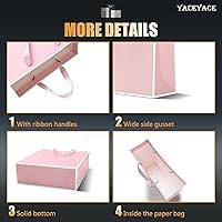 Vista 4 de YACEYACE - Bolsas de regalo rosas grandes, 10 unidades de 12.5 x 4.5 x 11 pulgadas, bolsas de regalo rosas de gran tamaño, bolsas de regalo rosas