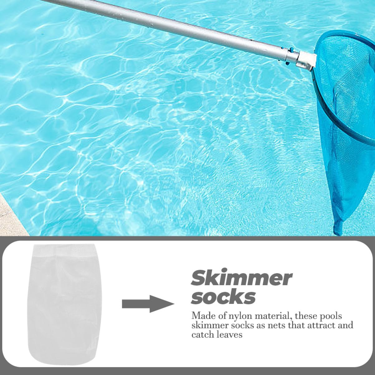 Kisangel Lot De 5 Chaussettes De Rechange pour Écumoire De Piscine Filet en Maille pour Piscines Creusées Nettoyage Facile Réutilisables 30 Pièces X 5