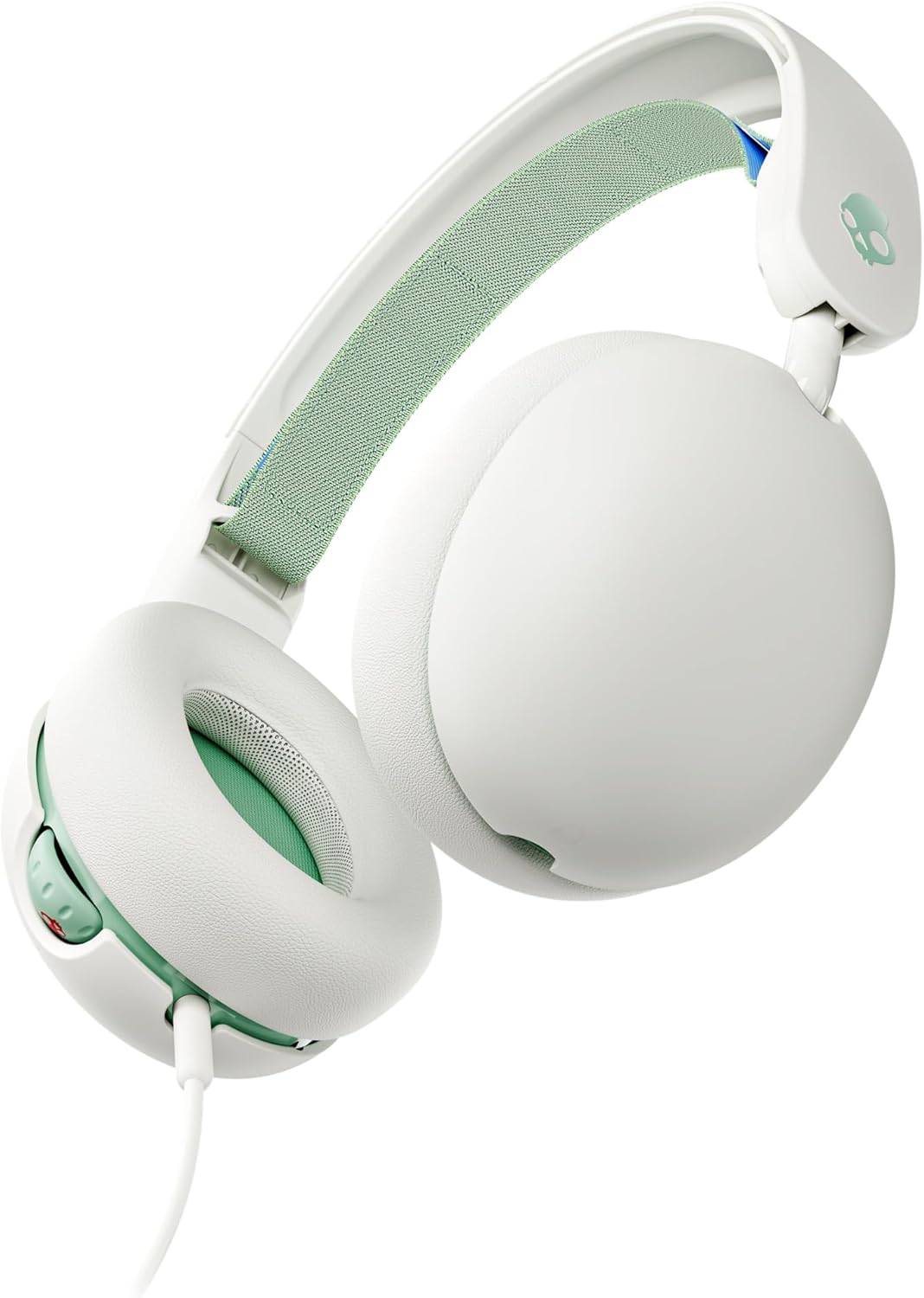 Skullcandy Grom Wired Headphones, Volume-Limiting Audio, Comfortable Over-Ear Fit, Foldable, Designed for Kids 6+, Convenient for Travel with 3.5mm AUX Plug, Built-in Microphone - Bone Seafoam