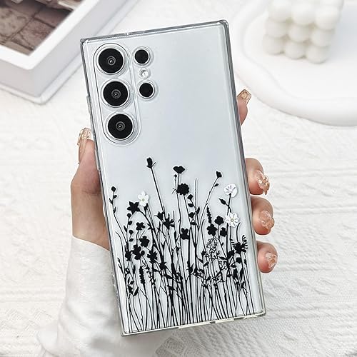 Miniatura 70 de para Funda de Samsung Galaxy S23, Funda Floral de Flores Lindas con Patrón de Lavanda Transparente y Estética para Mujeres y Niñas, Funda Lavanda