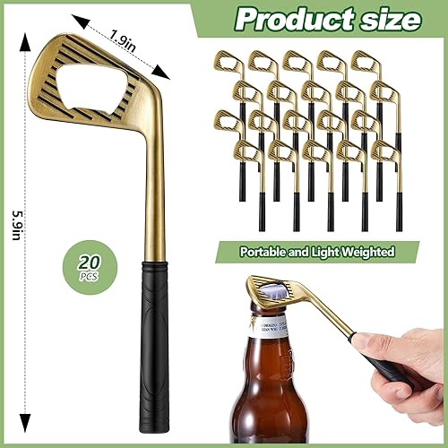 Miniatura 2 de 20 unidades de abrebotellas de club de golf, novedad a granel, regalo de padrinos de boda, regalos de despedida de soltero para amantes del golf,