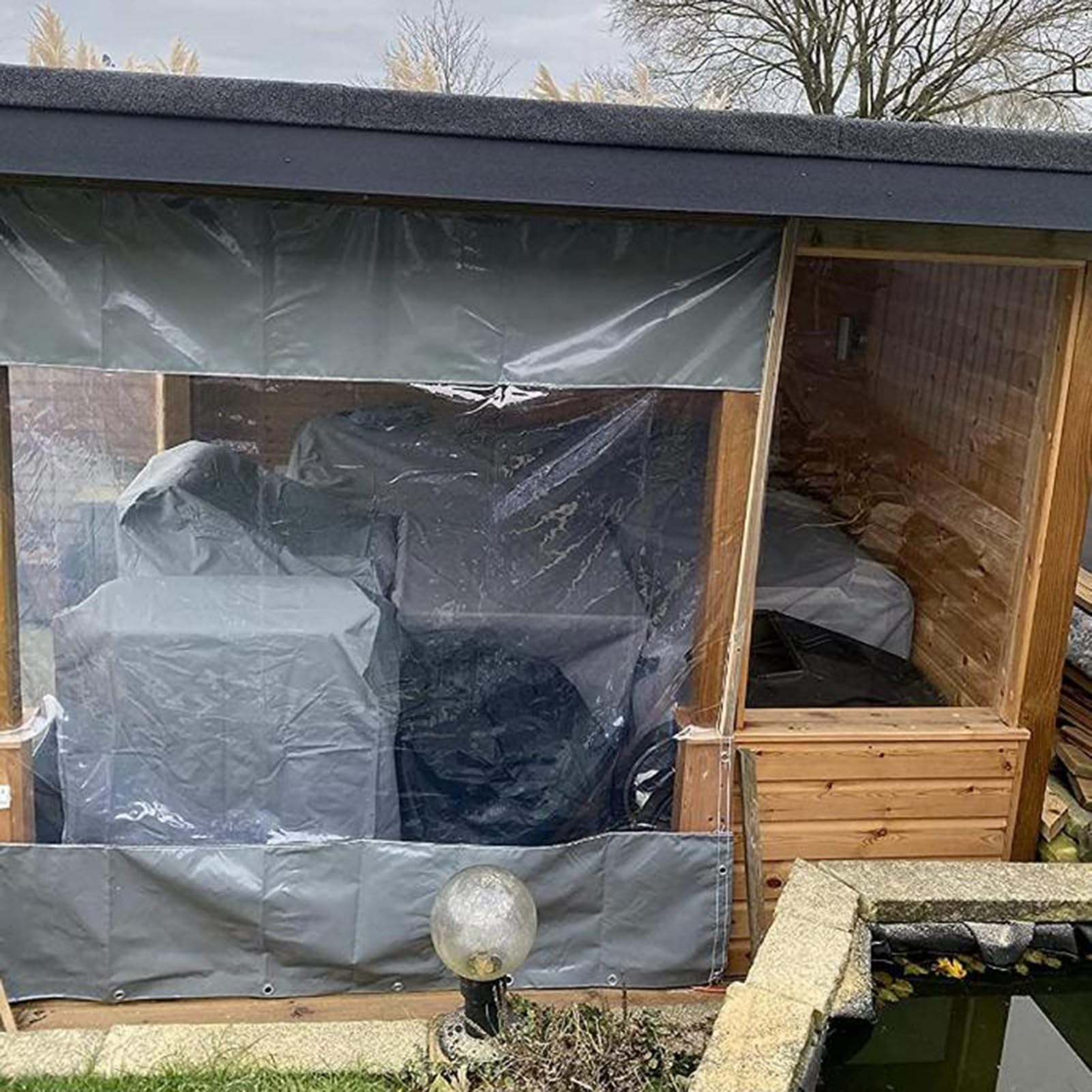 Telone impermeabile in vinile per patio, gazebo e balconi, pannelli laterali resistenti alle intemperie, in plastica resistente, per protezione esterna