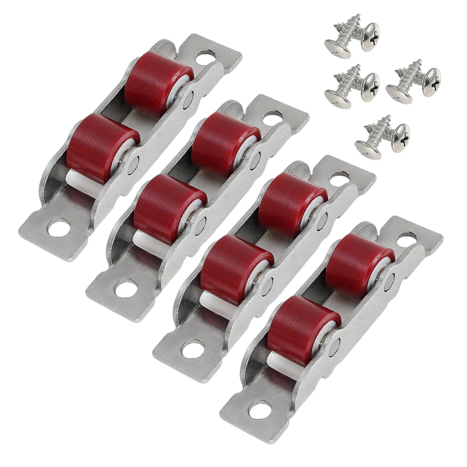 4Pcs Home Garden Door Sliding Roller Double Wheel Glass Door Sliding Rollers Push Pull Window Pulley Hardware Glass Rollers Hardware