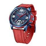 Waterproof Watch for Men Women, Analog Auto Date Military Sports Unisex Wristwatch,Silicone Strap
