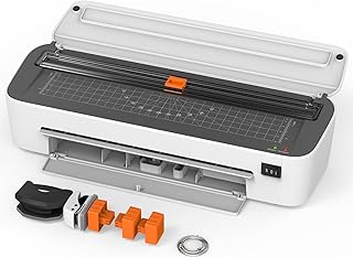 Laminator, 9" Wide 11 in 1 Laminating Machine, Letter Size Desktop Thermal Laminator 2 Temperature Modes 36 Laminating Sheets 3 Cutter Heads Built-in Paper Trimmer for Office School Business Home Use