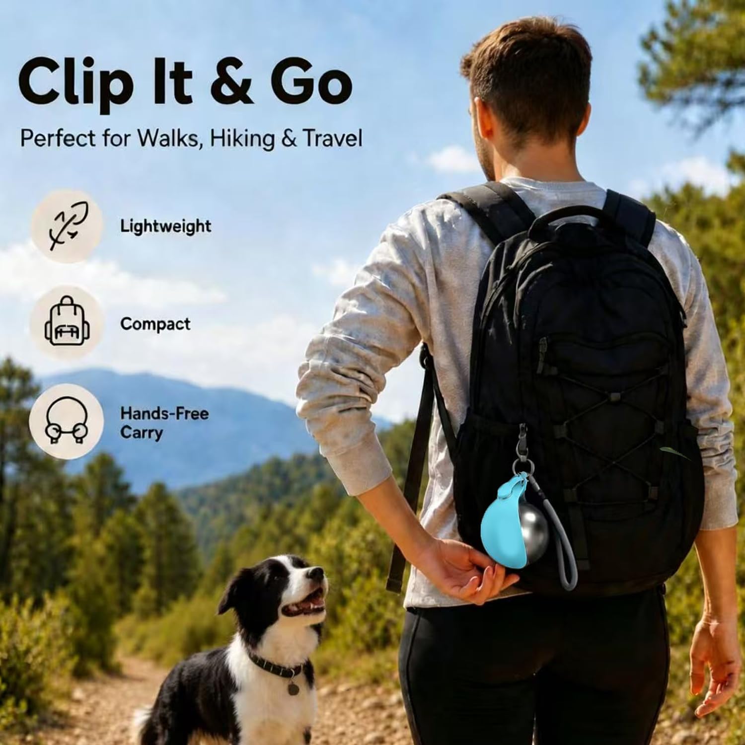 Trinkflasche Hunde Für Unterwegs, 285ml Hundetrinkflasche für Unterwegs mit Silikonnapf, Tragbare Auslaufsichere Hunde Trinkflasche, Haustier Wasserflasche für Spaziergänge, Camping, Reise