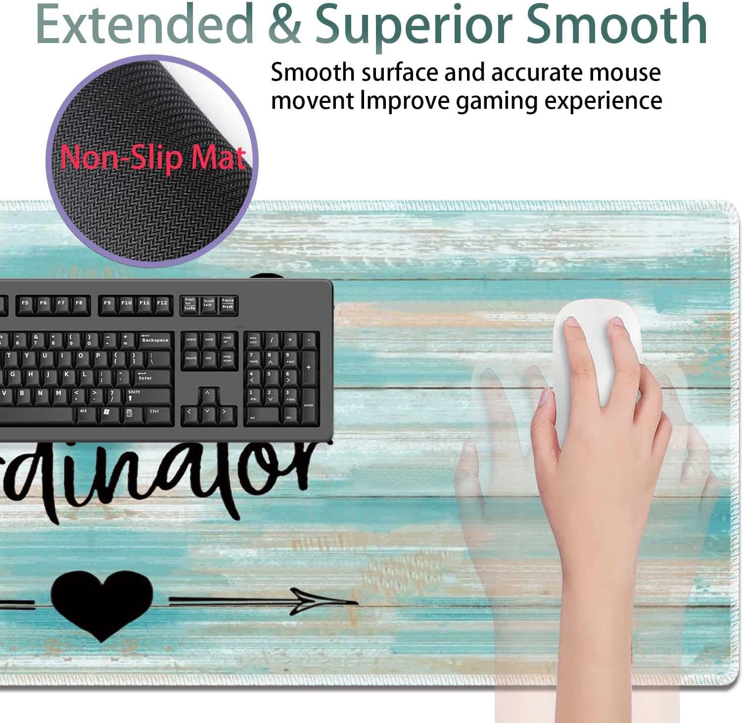 Large Gaming Mouse Pad + Keyboard Wrist Rest + Wrist Support + Coaster Set, Memory Foam Ergonomic for Easy Typing, XXL Extended Gaming Mouse Pad Table Pad - Chaos Coordinator