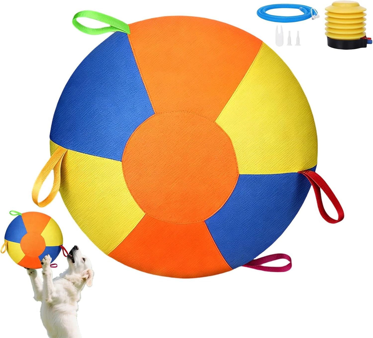 Interactive Dog Toys, Inflatable Lightweight, 9.8 Inch, Calming J-Umbo Ball for Dogs, Giant Herding Ball, Tear-Resistant, for Pet Parents Backyard Lawn Home Use