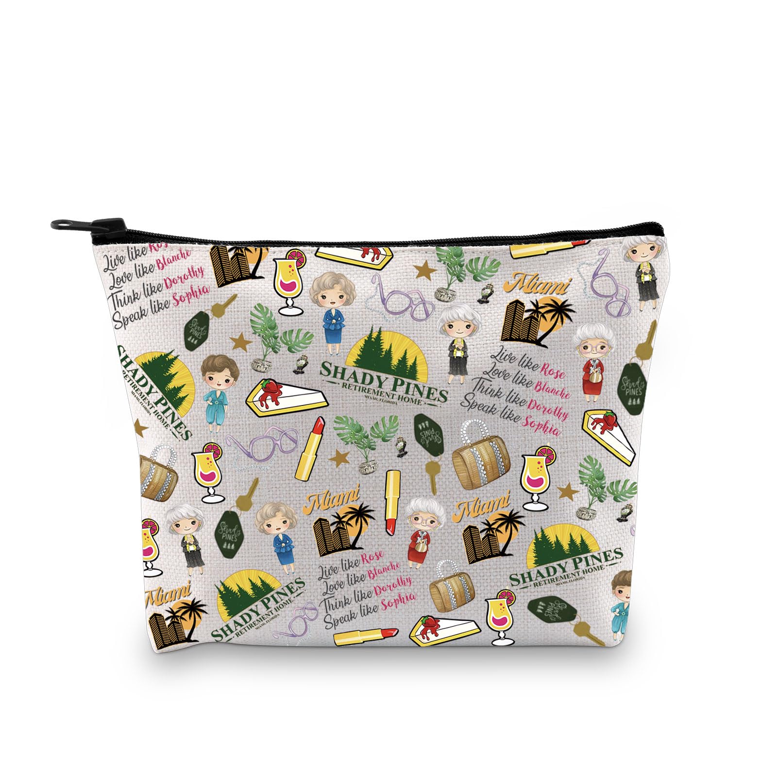 GJTIM TV Show Inspired Zipper Pouch TV Show Merchandise Gift Best Friend Birthday Gift Makeup Bag for BFF (Gold Pattern Bag)